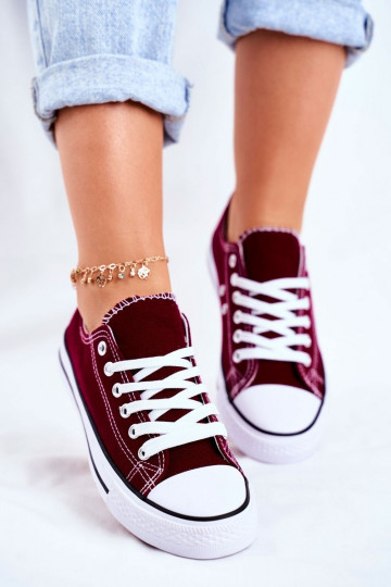 Chaussures de loisirs modèle classique de couleur bordeaux 2