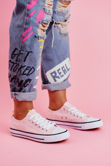 Chaussures décontractées modèle classique de couleur rose