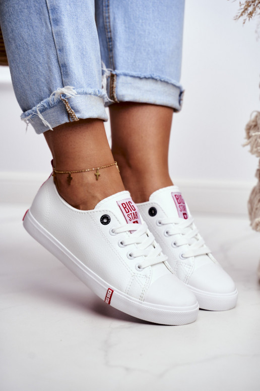 Chaussures de loisirs pour femmes Big Star GG274005 Couleur blanc-rouge