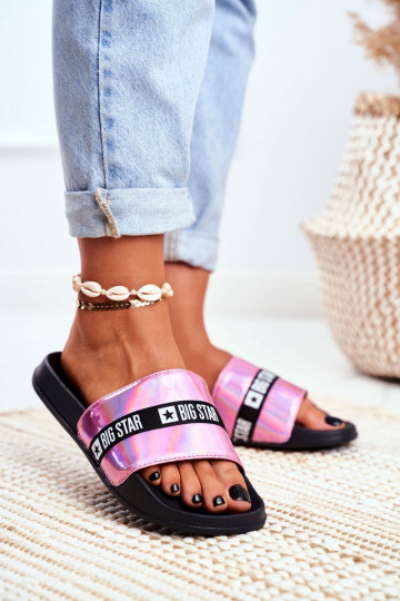 Chaussons femme Big Star rose Holo GG274A008