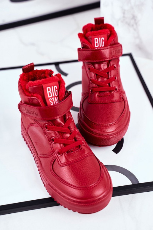 Chaussures de style sport chauffées pour enfants Big Star GG374042 couleur rouge
