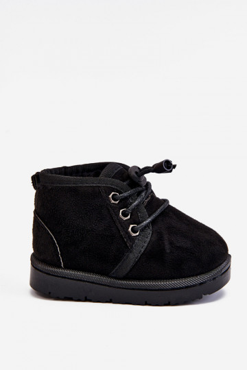 Bottines de neige à lacets pour enfants avec fourrure noires Hunter 2