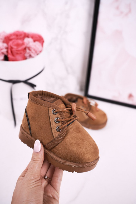 Bottines de neige à lacets pour enfants avec fourrure marron Hunter Bottines de neige à lacets pour enfants avec fourrure marron Hunter