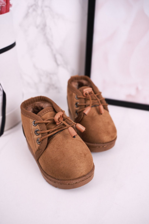 Bottines de neige à lacets pour enfants avec fourrure marron Hunter Bottines de neige à lacets pour enfants avec fourrure marron Hunter