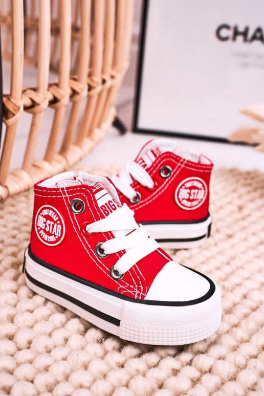 Chaussures de loisirs pour enfants avec semelles zippées BIG STAR HH374190 couleur rouge