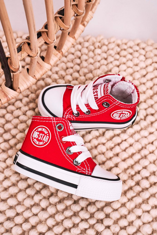 Chaussures de loisirs pour enfants avec semelles zippées BIG STAR HH374190 couleur rouge