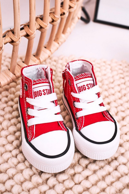 Chaussures de loisirs pour enfants avec semelles zippées BIG STAR HH374190 couleur rouge