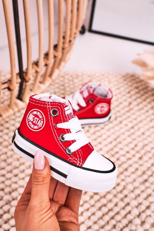 Chaussures de loisirs pour enfants avec semelles zippées BIG STAR HH374190 couleur rouge
