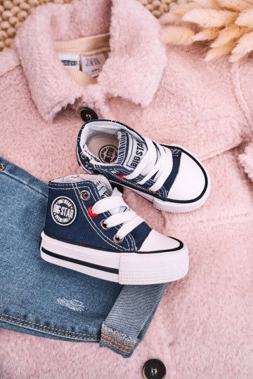 Chaussures de loisirs pour enfants à semelles zippées BIG STAR HH374189 bleu foncé