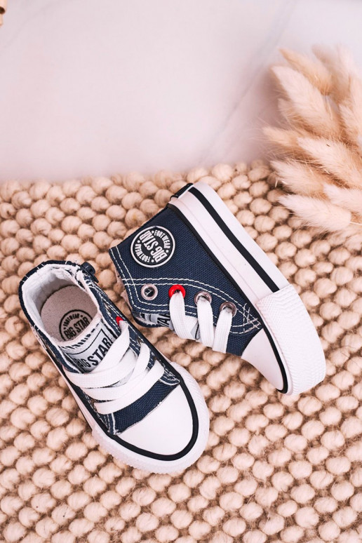 Chaussures de loisirs pour enfants à semelles zippées BIG STAR HH374189 bleu foncé