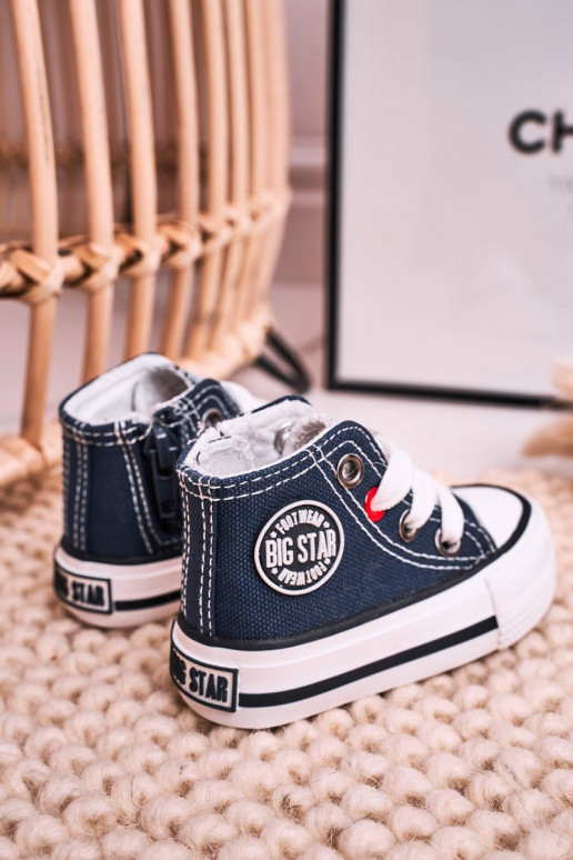 Chaussures de loisirs pour enfants à semelles zippées BIG STAR HH374189 bleu foncé