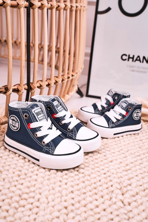 Chaussures de loisirs pour enfants à semelles zippées BIG STAR HH374189 bleu foncé