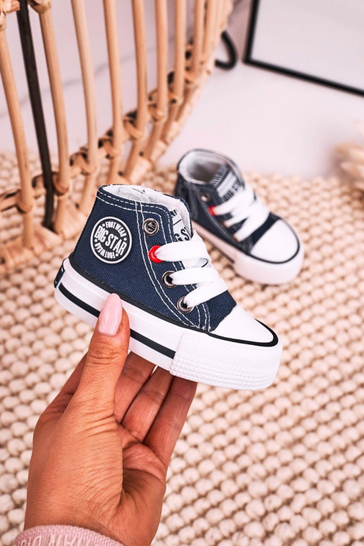 Chaussures de loisirs pour enfants à semelles zippées BIG STAR HH374189 bleu foncé