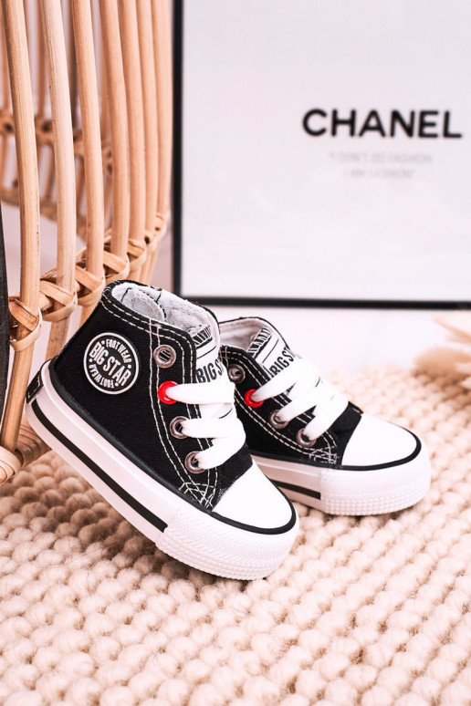 Chaussures de loisirs pour enfants à semelles avec fermetures éclair BIG STAR HH374188 couleur noir