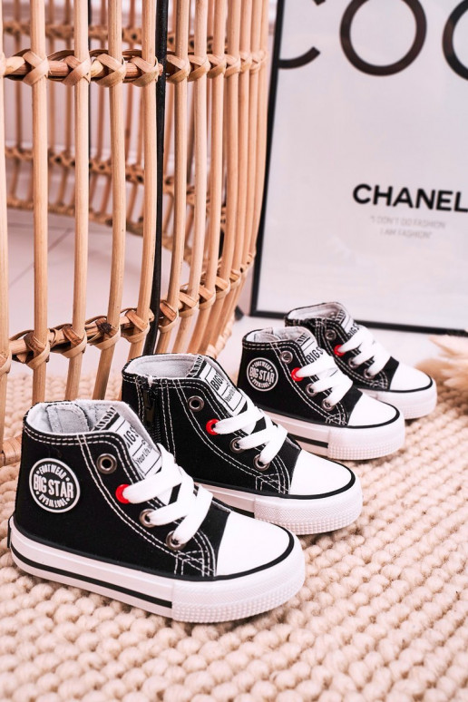 Chaussures de loisirs pour enfants à semelles avec fermetures éclair BIG STAR HH374188 couleur noir