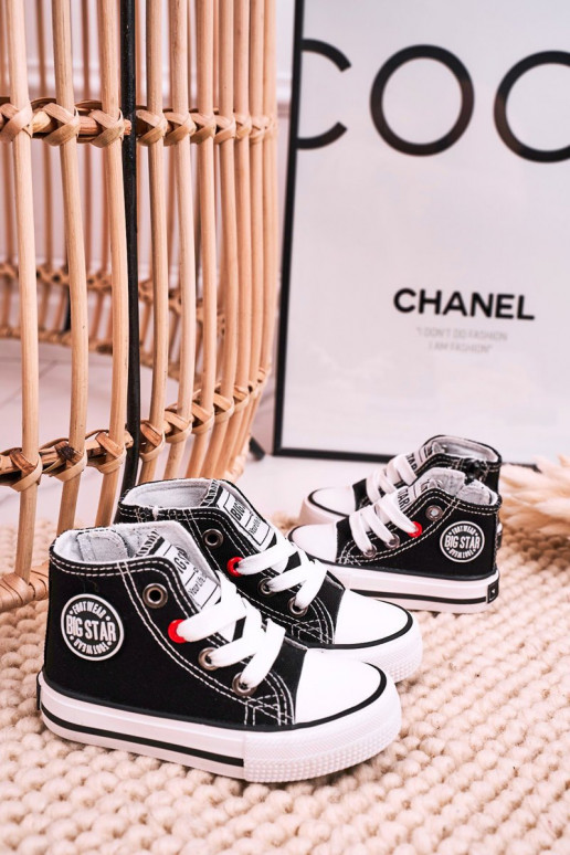 Chaussures de loisirs pour enfants à semelles avec fermetures éclair BIG STAR HH374188 couleur noir