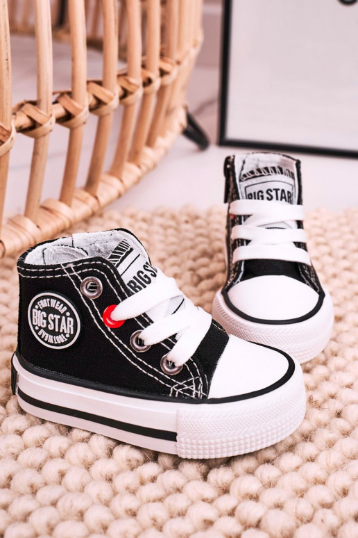 Chaussures de loisirs pour enfants à semelles avec fermetures éclair BIG STAR HH374188 couleur noir