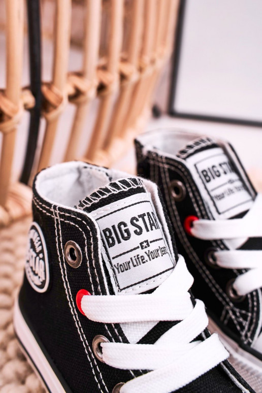 Chaussures de loisirs pour enfants à semelles avec fermetures éclair BIG STAR HH374188 couleur noir