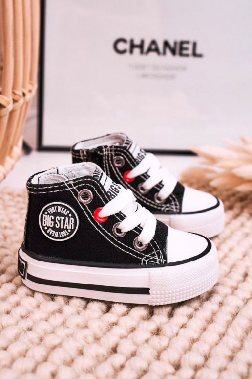 Chaussures de loisirs pour enfants à semelles avec fermetures éclair BIG STAR HH374188 couleur noir