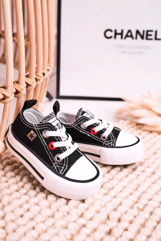 Baskets enfant modèle classique à semelle plate BIG STAR HH374194 couleur noir Baskets enfant modèle classique à semelle plate BIG STAR HH374194 couleur noir