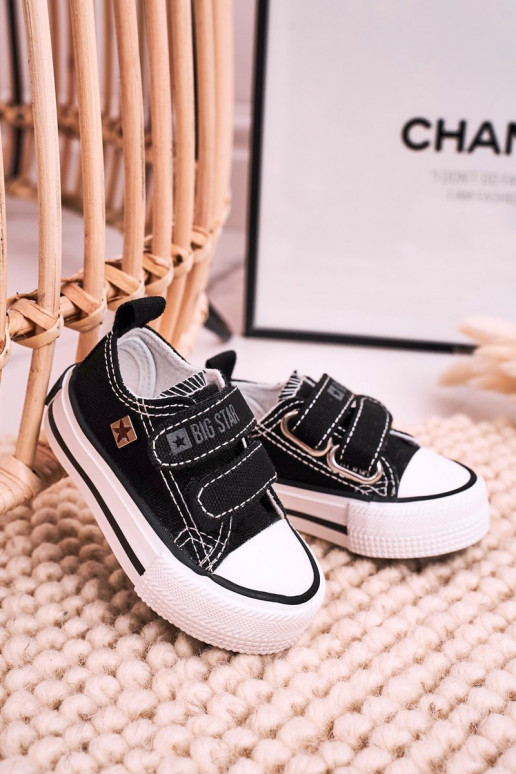 Chaussures de loisirs enfant avec attaches adhésives BIG STAR HH374200 couleur noir