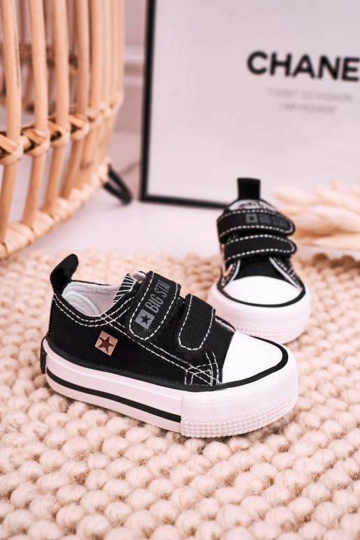 Chaussures de loisirs enfant avec attaches adhésives BIG STAR HH374200 couleur noir