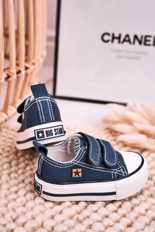 Chaussures de loisirs enfant à fermetures adhésives BIG STAR HH374201 bleu foncé