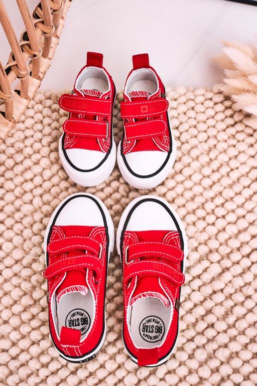 Chaussures de loisirs enfant avec attaches adhésives BIG STAR HH374202 couleur rouge Chaussures de loisirs enfant avec attaches adhésives BIG STAR HH374202 couleur rouge