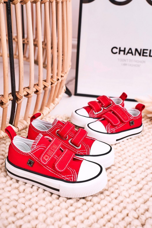 Chaussures de loisirs enfant avec attaches adhésives BIG STAR HH374202 couleur rouge Chaussures de loisirs enfant avec attaches adhésives BIG STAR HH374202 couleur rouge