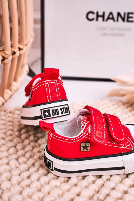 Chaussures de loisirs enfant avec attaches adhésives BIG STAR HH374202 couleur rouge
