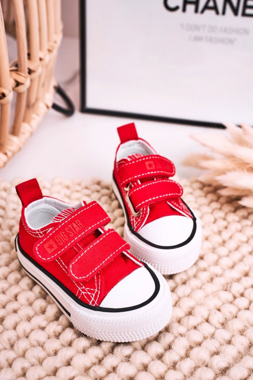 Chaussures de loisirs enfant avec attaches adhésives BIG STAR HH374202 couleur rouge Chaussures de loisirs enfant avec attaches adhésives BIG STAR HH374202 couleur rouge