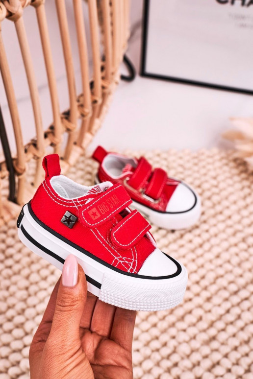 Chaussures de loisirs enfant avec attaches adhésives BIG STAR HH374202 couleur rouge Chaussures de loisirs enfant avec attaches adhésives BIG STAR HH374202 couleur rouge