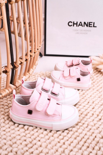 Chaussures de loisirs enfant avec attaches adhésives BIG STAR HH374203 coloris rose