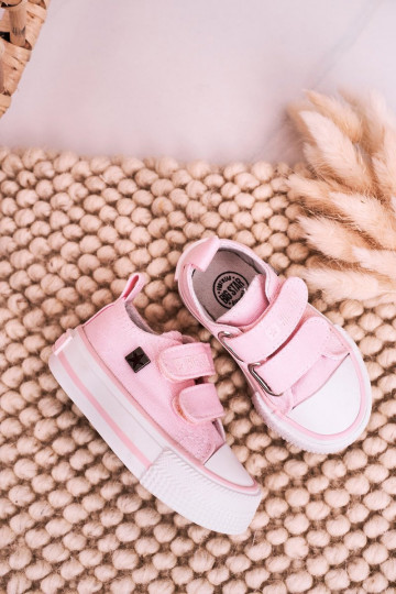 Chaussures de loisirs enfant avec attaches adhésives BIG STAR HH374203 coloris rose 2