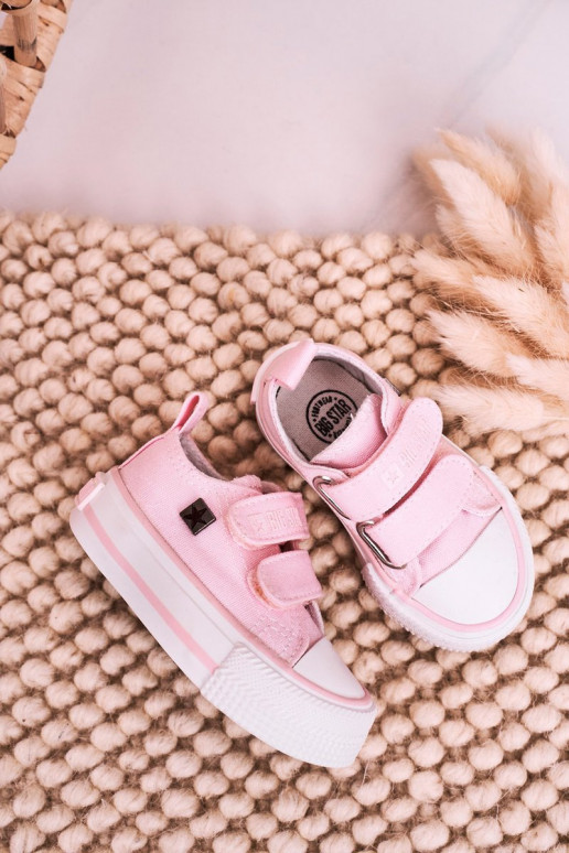 Chaussures de loisirs enfant avec attaches adhésives BIG STAR HH374203 coloris rose