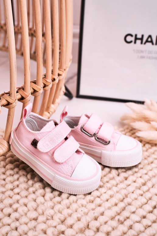 Chaussures de loisirs enfant avec attaches adhésives BIG STAR HH374203 coloris rose
