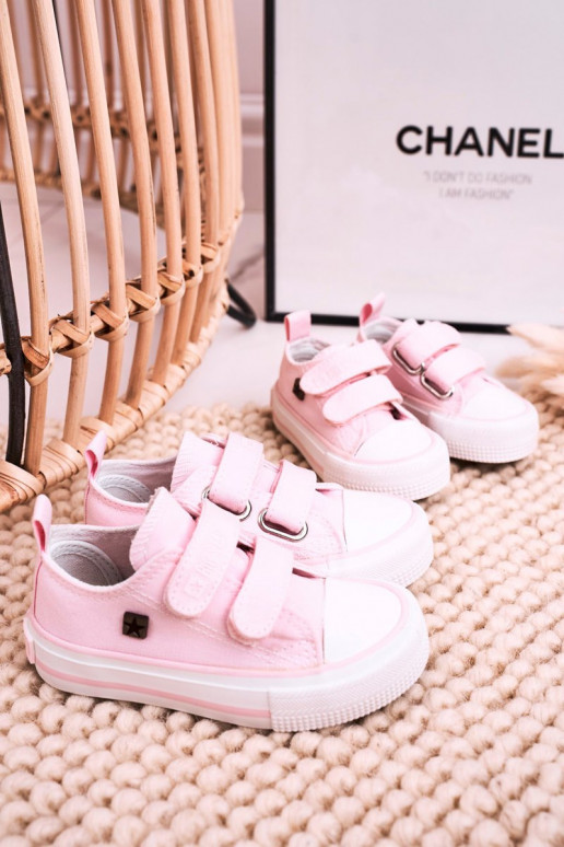Chaussures de loisirs enfant avec attaches adhésives BIG STAR HH374203 coloris rose