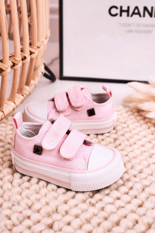 Chaussures de loisirs enfant avec attaches adhésives BIG STAR HH374203 coloris rose