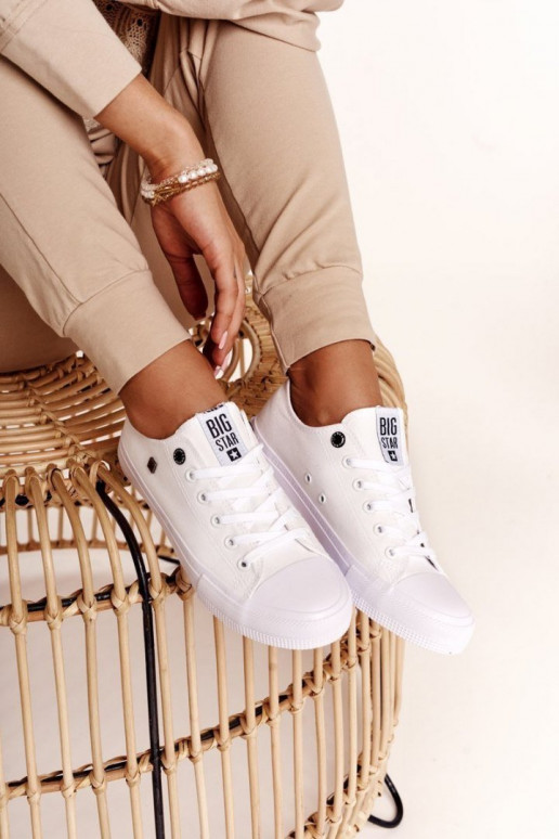 Baskets à semelle plate modèle classique BIG STAR AA274010 couleur blanc