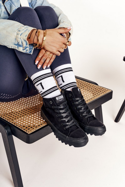 chaussures de loisirs à semelles à semelles larges BIG STAR FF274244 couleur noir