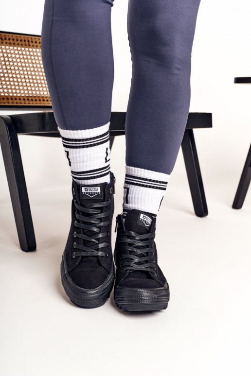 chaussures de loisirs à semelles à semelles larges BIG STAR FF274244 couleur noir