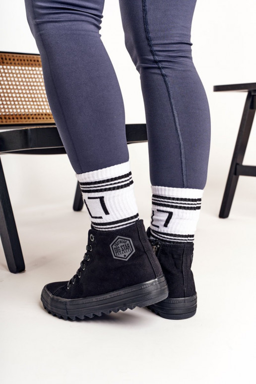 chaussures de loisirs à semelles à semelles larges BIG STAR FF274244 couleur noir