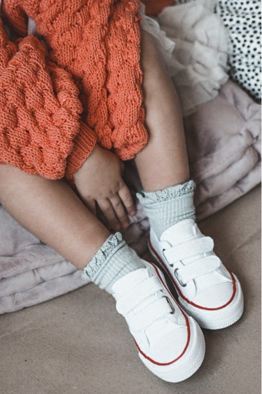 Chaussures de loisirs enfant avec attaches adhésives BIG STAR HH374199 coloris blanc