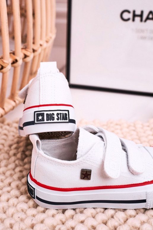 Chaussures de loisirs enfant avec attaches adhésives BIG STAR HH374199 coloris blanc