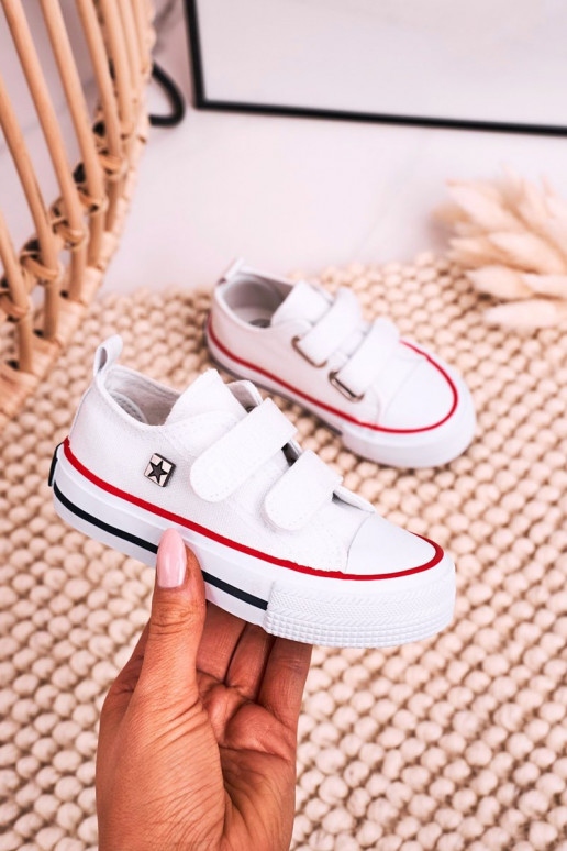 Chaussures de loisirs enfant avec attaches adhésives BIG STAR HH374199 coloris blanc