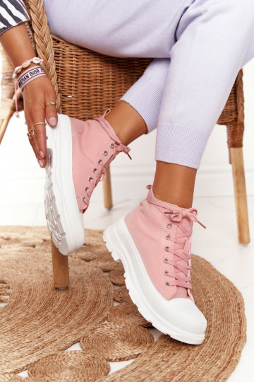 chaussures casual Trissy roses à semelles larges