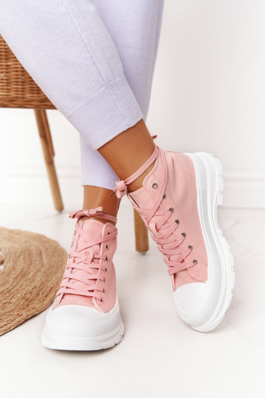 chaussures casual Trissy roses à semelles larges