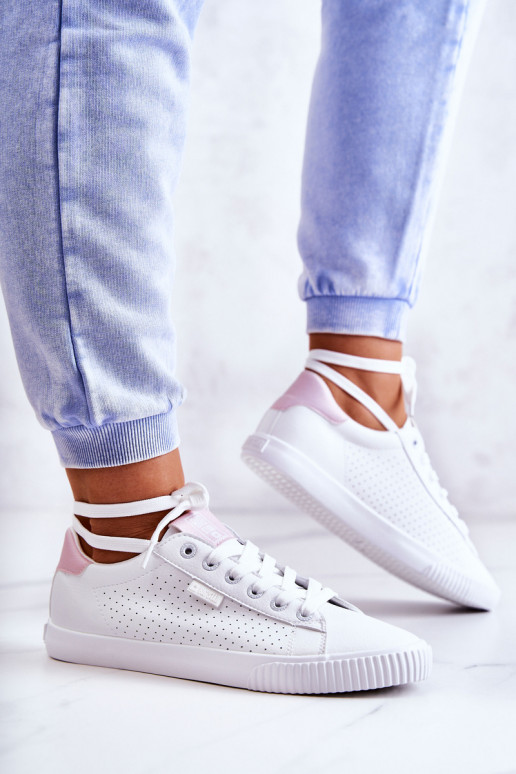 Baskets en cuir naturel BIG STAR HH274073 Coloris blanc-rose