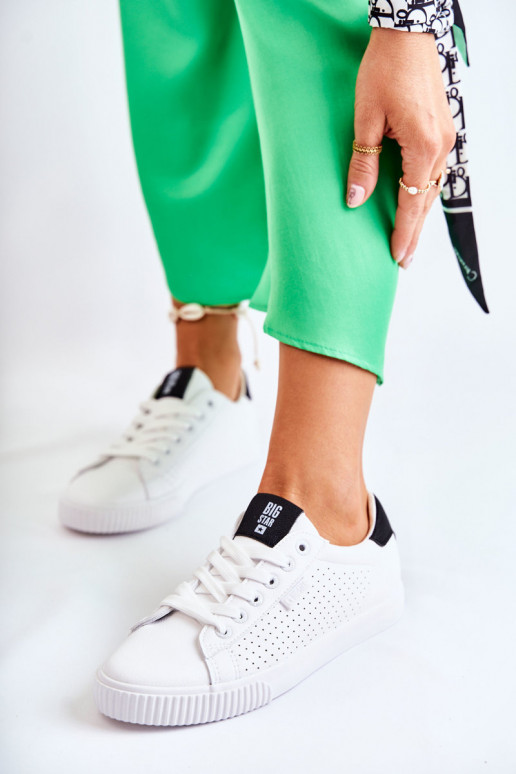 Baskets en cuir naturel BIG STAR HH274071 Couleur blanc-noir