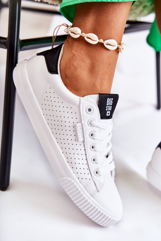 Baskets en cuir naturel BIG STAR HH274071 Couleur blanc-noir